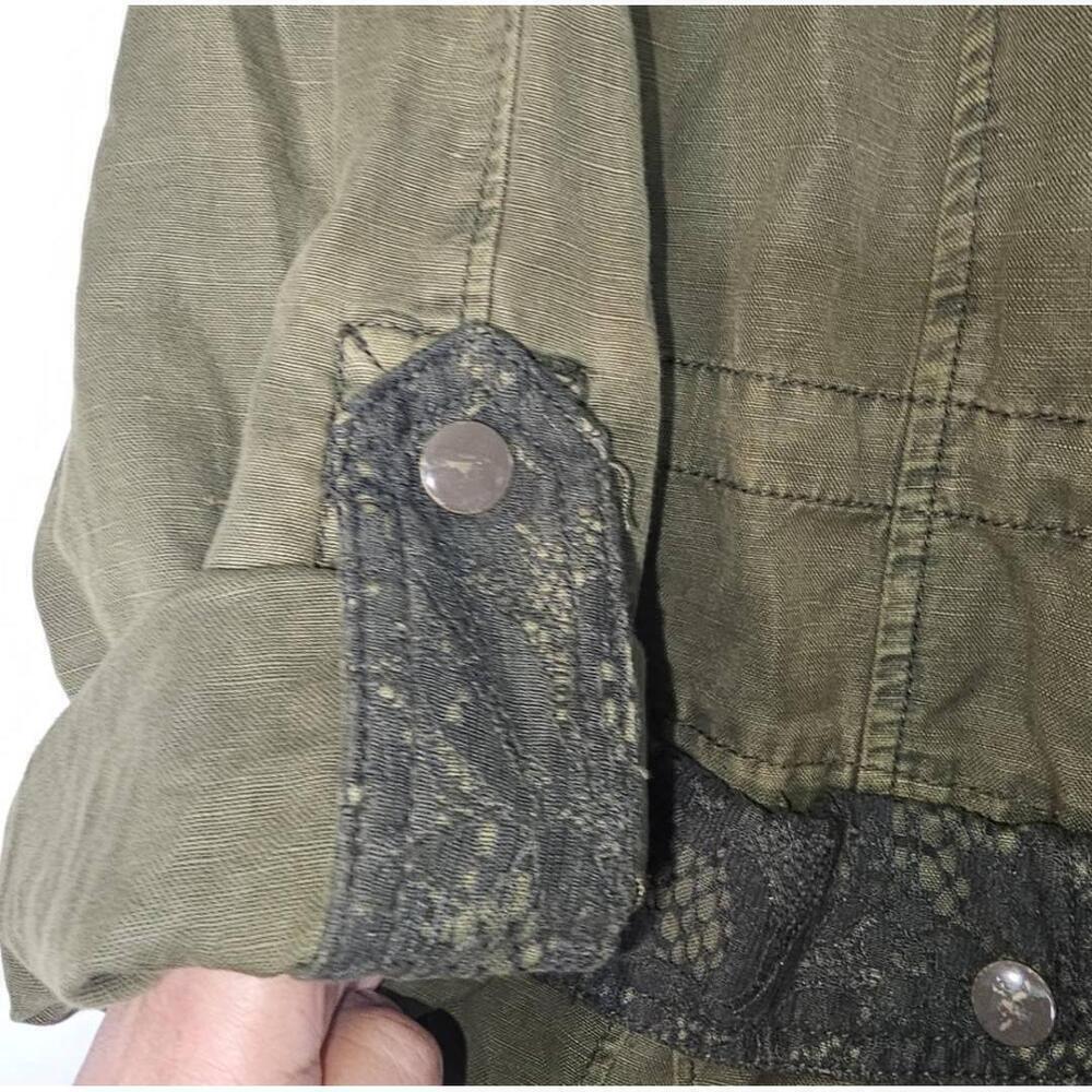 Anthropologie Hei Hei Camouflaged Lace Anorak Jacket Green 
Size Midium - Picture 8 of 13